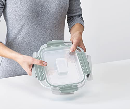 Joseph Joseph Nest Lock, 10 Piece Plastic Food Storage Container set with lids, Leak Proof, Airtight, Space Saving, Kitchen Storage, BPA free - Sage Green - color: Green, size: Rectangular, style: 10pc