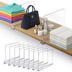 8 Pack Acrylic Shelf Dividers for Closet 11x7.9 Inch – Acrylic Dividers for Shelves Clear Closet Shelf Separators for Purses, Clothes Storage – Vertical Bookshelf Dividers for Bedroom & Kitchen - size: Pack of 8
