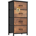 DWVO Dresser with 4 Drawers - Fabric Storage Tower, Organizer Unit for Living Room, Hallway, Closets - color: Rustic Brown, style: 4-Drawer
