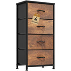 DWVO Dresser with 4 Drawers - Fabric Storage Tower, Organizer Unit for Living Room, Hallway, Closets - color: Rustic Brown, style: 4-Drawer
