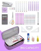 YOKUMA Pencil Case,Large Capacity Pencil Pouch,Aesthetic Zipper Pencil Box, Back to School Supplies for College Student Teen Adults,Travel Essentials,Electronic Cable Organize - color: Purple