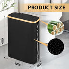 Odonata Large Toilet Paper Storage Basket with Lid, Slim Toilet Paper Organizer, Hold up to 20 Regular Rolls or 15 Mega Rolls. (Black, 49L) - color: Black