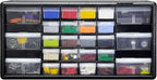 Akro-Mils 26-Drawer Plastic Drawer Storage Cabinet for Garage Organization, Bead Organizer, Building Bricks Storage, Teacher Toolbox, Makeup Organizer, 20" W x 6" D x 10" H, 10726 Black - size: 26-Drawer