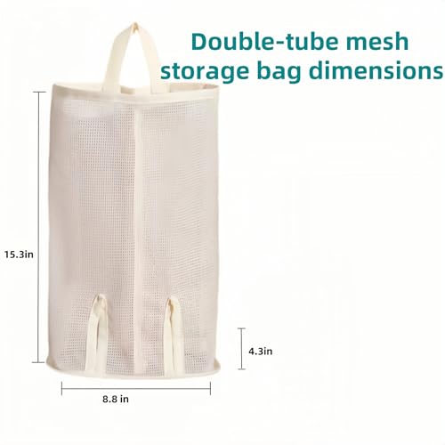 Hanging sock storage bag，hanging closet organizer，plastic bag holder，Sock Underwear Organizer Wall Mount Multifunctional Bag Saver Kitchen Storage Holder for Storing Socks Ties Plastic Bag (Large) - size: Large