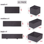 DIOMMELL 12 Pack Foldable Cloth Storage Box Closet Dresser Drawer Organizer Fabric Baskets Bins Containers Divider for Baby Clothes Underwear Bras Socks Lingerie Clothing,Dark Grey 444 - color: Dark Grey