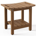 HIPS Shower Benches for Inside Shower, Shower Stool with Space-Efficient Storage Shelf, Waterproof Shower Chair Seat for Spa Bathroom(Brown) - color: Brown