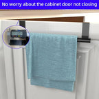 Cabinet Door Towel Holder, Over Cabinet Towel Bar, Stainless Steel Dish Towel Holder for Cabinet Door Kicthen Towel Rack, Matte Black 2 Pack - color: Black - 2 Pack