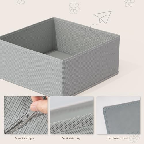 Criusia Drawer Organizers 18-Piece Set, Dresser Organizer for Baby Clothes, Foldable Closet Storage & Drawer Dividers for Underwear, Socks, Nursery (Gray) - color: Gray