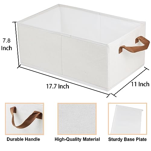 Fordonral Pack of 3 Large Capacity Storage Bins Closet Organizer System, Sturdy Foldable Boxes for Organizing Clothing, Sheets, Toys, Books - Shelf Shelves Basket Bin Linen White - color: White