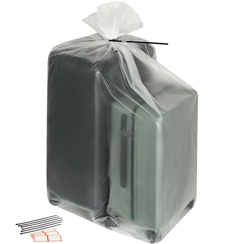 Storage Standard 6-Pack Large Clear Plastic Bags for Storage - Waterproof Extra Large Plastic Bags with Zip Ties, Heavy-Duty Cover for Luggage, Suitcases, Strollers & Travel Gear - 40 x 60 Inches - size: 40'' x 60''