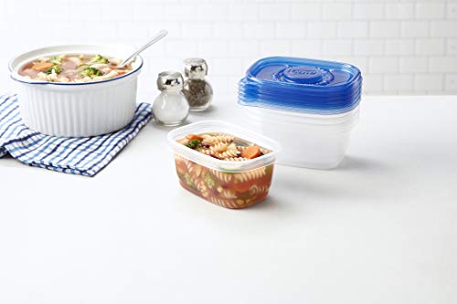 Glad GladWare Medium Rectangle Food Storage Containers with Lids, BPA Free Plastic for Soups Salads and Meal Prep, Airtight Leak Resistant, Microwave Dishwasher Freezer Safe, 24 Oz, 5 Count - size: 5 Count (Pack of 1), style: Rectangle