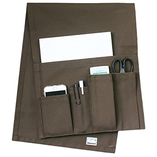 Sofa Armrest Organizer, Armchair Caddy Remote Control Holder for Recliner Couch Arm Chair Caddies with 5 Pockets for Magazine Tablet Phone TV Remotes,Coffee,31x83cm - color: Coffee