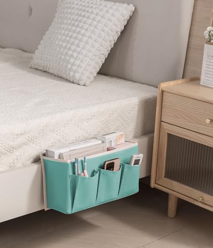 Bedside Caddy/Bedside Storage Organizer Hanging Bag with Three Options,Suitable for home beds, sofas, and dormitory beds—can hold magazines, books, phones, iPads, remote controls. (Green) - color: Green
