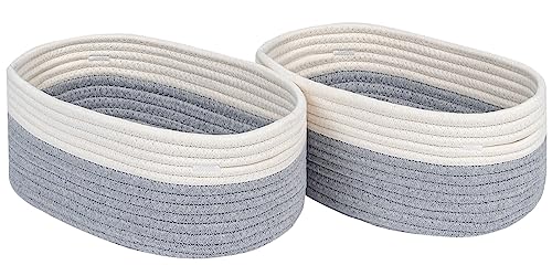 CubesLand Cube Shelf Storage Baskets for Organizing, Woven Shelf, Closet Bins Shelves Toy Basket Box Nursery Baby 2 Packs Organization Off White/Light Gray - color: Off White/Light Gray, size: 2pcs-Small Basket