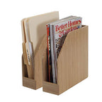 MobileVision Bamboo Vertical File Folder Holder & Office Product Organizer, Store Files, Magazines, Notepads, Books and more, 2 Pack Combo Set - color: Bamboo
