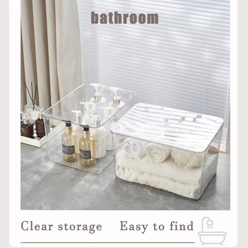Clear plastic storage bins with LIDS,storage containers for snacks, cosmetics, books, dog food, Storage Organizer for Nursery，Kitchen, Living room,Bedroom, Bathroom, Office (clear, 4XL) - color: clear, size: 4XL