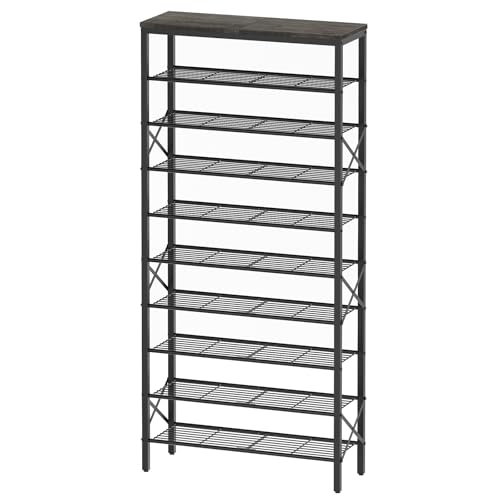 YATINEY 10 Tier Shoe Rack, Large Capacity Shoe Storage Organizer Holds 40 Pairs, Sturdy and Stable, for Entryway, Hallway, Closet, Dorm Room, Charcoal SS10BCG1 - color: Charcoal + Black, size: 27.8" x 10.8" x 65.7"