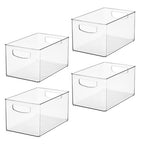 iDesign Stackable Clear Plastic Bin - Kitchen Organizers and Storage for Fridge and Pantry, 4-Pack - style: Pack of 4