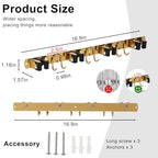 Mop Broom Holder Wall Mount, Gold Stainless Steel Tool Storage Organizer for Kitchen Garden Garage Laundry Room Bathroom and RV with 4 Slots 6 Hooks - color: Gold-1 Pack