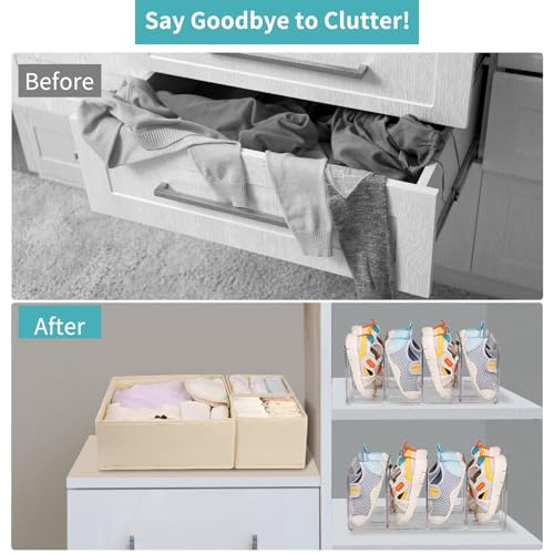 5 Pack Drawer Organizer Clothes, Foldable Baby Organizers and Storage & Dresser Organizer for Bedroom Closet– Nursery Drawer Dividers for Underwear, Socks, Baby Shoes, Bras, Belts, Ties