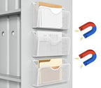 JANE EYRE Magnetic File Holder - 3PCS Paper File Mail Organizer No Drilling Magazine Paper Document Organizer for Cabinets Office Whiteboard - color: White