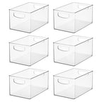 iDesign Stackable Clear Plastic Bin - Kitchen Organizers and Storage for Fridge and Pantry, 6-Pack - style: Pack of 6