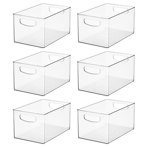 iDesign Stackable Clear Plastic Bin - Kitchen Organizers and Storage for Fridge and Pantry, 6-Pack - style: Pack of 6