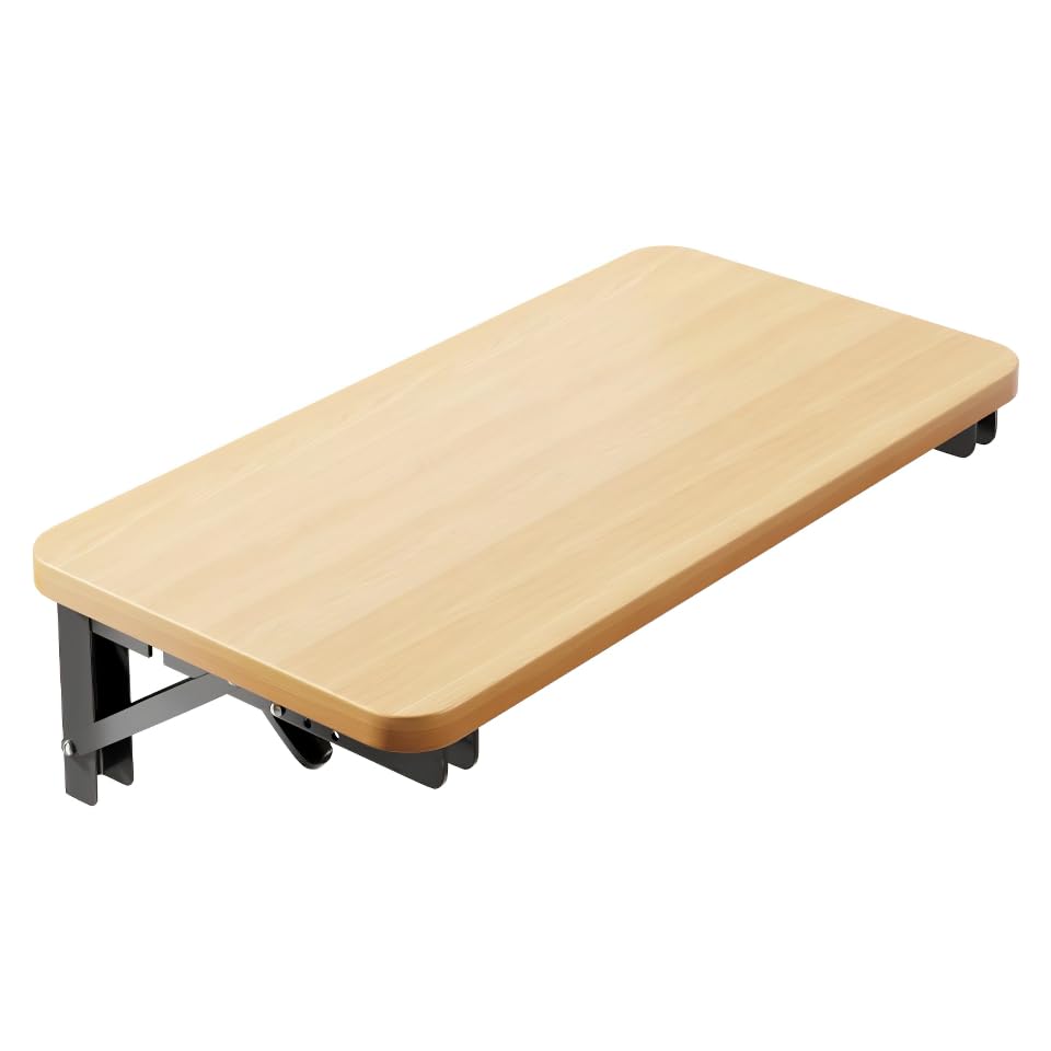 Versatile Foldable Bedside Shelf, Wooden Clip-On Bed Tray Table for Bunk Bed & Dorm Beds, Dorm Room Essentials Organizer for College Students, Floating Tray, Space Saving Nightstand for Loft Beds