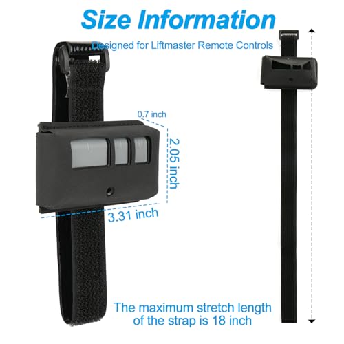 Homakover Garage Door Opener Holder for Visor, Carrying Case for Chamberlain LiftMaster Garage/Gate Door Opener Remote, Adjustable Visor Bag Gate Clicker Holder - size: Chamberlain LiftMaster