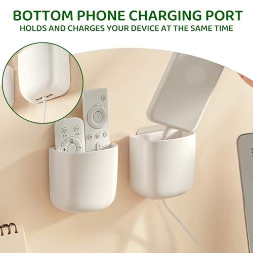 Wall Mount Remote Control Holder, Adhesive Phone Charging Holder, Universal TV Remote Organizer, Controller Storage Organizer Box for Phone, Bedroom, Living Room, Bedside, Office (S*2) - color: S*2