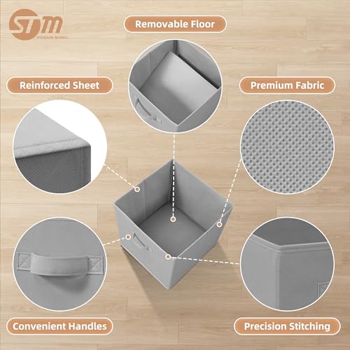 STORAGE MANIAC Storage Cubes, 13 Inch Collapsible Storage Bins with Handles, 10 Pack Fabric Foldable Bins for Organization, Durable Storage Bins for Closet, Shelves, Offices, Toys, 10-Pack Grey - color: Grey-10 Pack, size: 13 INCH