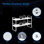 Expandable Cabinet Shelf Organizer Adjustable Metal Spice Rack Stackable Freestanding Counter Storage Shelves for Kitchen Cabinet Under Sink Office Desk (White - 3Pack - L16.5-27'' * W10.2'' * H9.6'') - color: White - 3pack - L16.5-27'' * W10.2'' * H9.6''