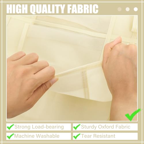 Windyun 2 Pack 40 Over the Door Shoe Organizers Large Mesh Pocket Hanging Shoe Rack for Closet Nonslip Behind Door Storage Holder Back to School Organizer for Dorm Room College Storage (Beige) - color: Beige