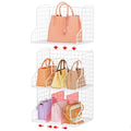 Sonyabecca Purse Storage Organizer for Closet : Adjustable 3-Pack Dividers Handbag Organizer - Stackable Wire Handbags Storage Baskets -Open Cabinets Wallets Tote Chain Bags Clutches -White - size: 3-pack large