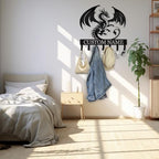 Custom Dragon Design Metal Wall Key Holder, Adhesive Key Rack Hook Organizer for Living Room Bedroom - color: 08 Dragon