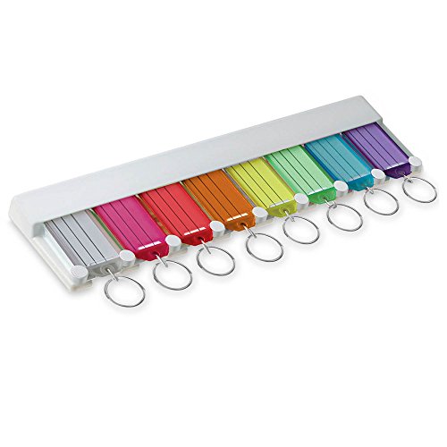 Lucky Line Key Tag Rack with 8 Tags, Assorted Colors, 1 Pack (60580) - color: 8 Tag - Key Rack