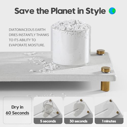 Razborci Water Absorbing Stone Sink Caddy Kitchen Sink Organizer Tray, Diatomite Bathroom Counter Tray, Gold Faucet Drying Mat Coaster Soap Dish Rack Riser Dispenser Sponge Holder, Beige 12.5" x 4.5" - color: Beige - Gold, size: 12.5" x 4.5" x 1"