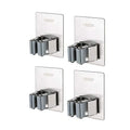 Broom Holder Wall Mount, 4 Pack Gray Stainless Steel Mop and Broom Organizer, Heavy Duty 15 Lbs Self Adhesive Tool Hanger, No Drill Broom Hooks for Garage, Kitchen, Bathroom Organization - color: Gray (4 Pack)