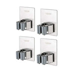 Broom Holder Wall Mount, 4 Pack Gray Stainless Steel Mop and Broom Organizer, Heavy Duty 15 Lbs Self Adhesive Tool Hanger, No Drill Broom Hooks for Garage, Kitchen, Bathroom Organization - color: Gray (4 Pack)