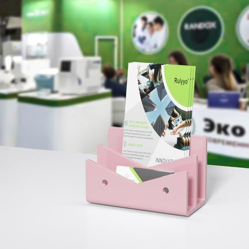 Mail Organizer Envelope Holder - 2 Compartments Pink Acrylic Mail Holder Countertop Vertical Desk Organizer Small File Bill Document Notebook Letter Sorter for Home School Office Supplies - color: Pink, size: 2 Compartments