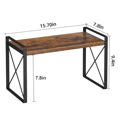 Giikin Countertop Shelf Organizer, Cupboard Stand Spice Rack, Retro Style Cabinet Shelf for Pantry, Kitchen, Bathroom, Reading Room, Bedroom to Save Space (7.8" D x 15.7" W x 9.4" H, Rustic Brown) - color: Brown, size: 7.8"D x 15.7"W x 9.4"H
