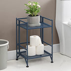 Convenience Concepts Xtra Storage Shelves - 2 Tier Folding Metal Organizer Shelf for Office, Closet, Laundry Room, Garage, Kitchen, Bathroom, & Bedroom, No Tools Assembly, Cobalt Blue - color: Cobalt Blue