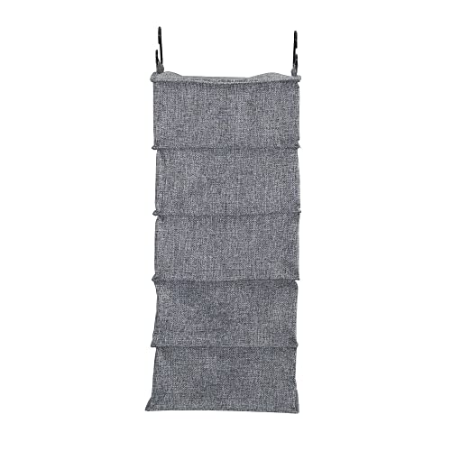 Household Essentials 10 Pocket Hanging Shoe Closet Organizer with Hooks - color: Gray