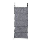 Household Essentials 10 Pocket Hanging Shoe Closet Organizer with Hooks - color: Gray