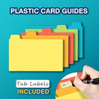 H4D Index Card Holder 4x6 Inches with 25 Plastic Dividers, Clear - color: Clear, size: 4x6 inch