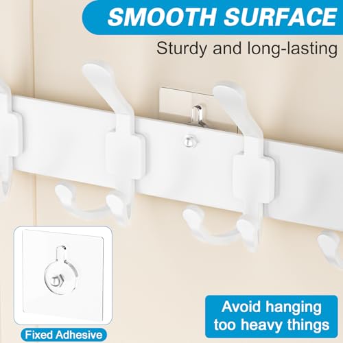 Over The Door Hooks Organizer, Door Hanger Towel Rack with 2 Baskets, Adjustable Over The Door Coat Rack, Back of Door Storage for Bedroom, Kitchen, Bathroom (White) - color: White, size: 2 Baskets