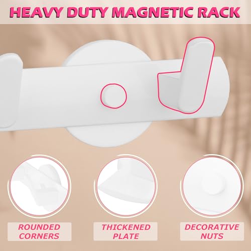 ULIBERMAGNET White Magnetic Coat Rack,Heavy Duty Coat Magnetic Holder with 5 Hooks,Anti-Slip Strong Magnetic Hanger for Refrigerator,Metal Cabinet,Entryway,Hanging Coat, Jackets, Umbrella,Scarf,Bag - color: White, size: 5 Hooks Magnetic Rack