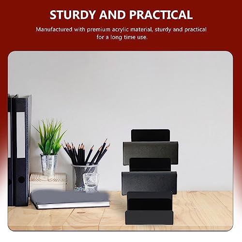 Cabilock Multi-Layer Acrylic Wallet Display Stand 5-Tier Black Purse Organizer Rack for Home and Store Counter Top Suitable for Wallets Handbags Sunglasses Jewelry Storage - size: 5 Tier Black