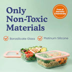 Ziruma Non-Toxic 2.6 Cup Glass Food Storage Containers With Lids - Soup Containers with Lids, Plastic Free Meal Prep, Airtight Food Container, Microwave and Freezer Safe, 4 Pack - size: 21 Oz