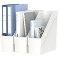 Delifox 3 Pack Magazine Rack, Plastic File Folder Bin Desk Organizer, White - color: 3Pack-White